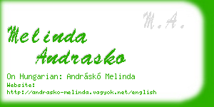 melinda andrasko business card