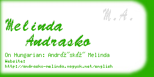 melinda andrasko business card